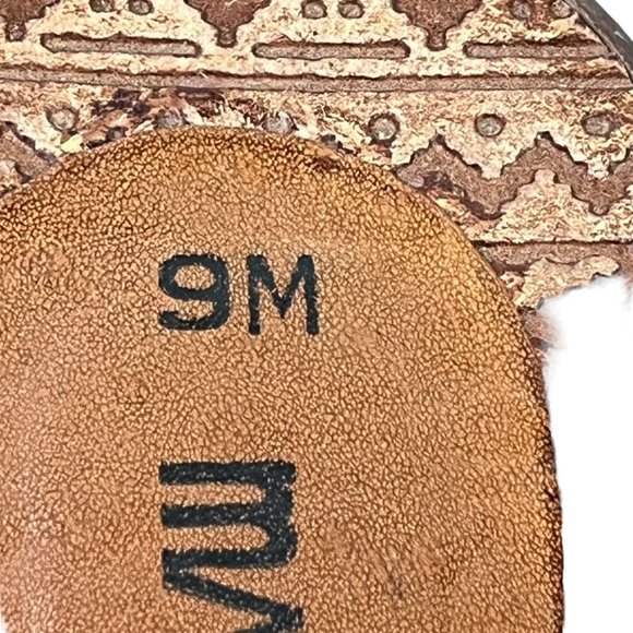 Mainframe Main Frame Women's 30137 Link Boho Peep Toe Genuine Leather Flats 9 M - Picture 14 of 16